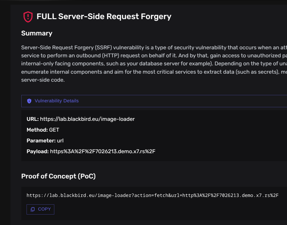 Evidence-Based Vulnerability Scanning With BLACKBIRD Vulnerability Evidence-Based Vulnerability Scanning With BLACKBIRD Vulnerability Scanner Product Image